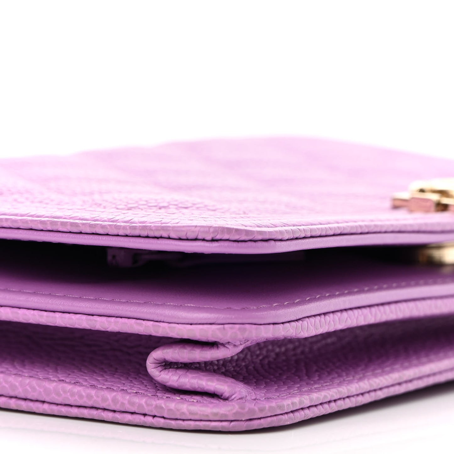 Caviar Quilted Boy Wallet On Chain WOC Purple