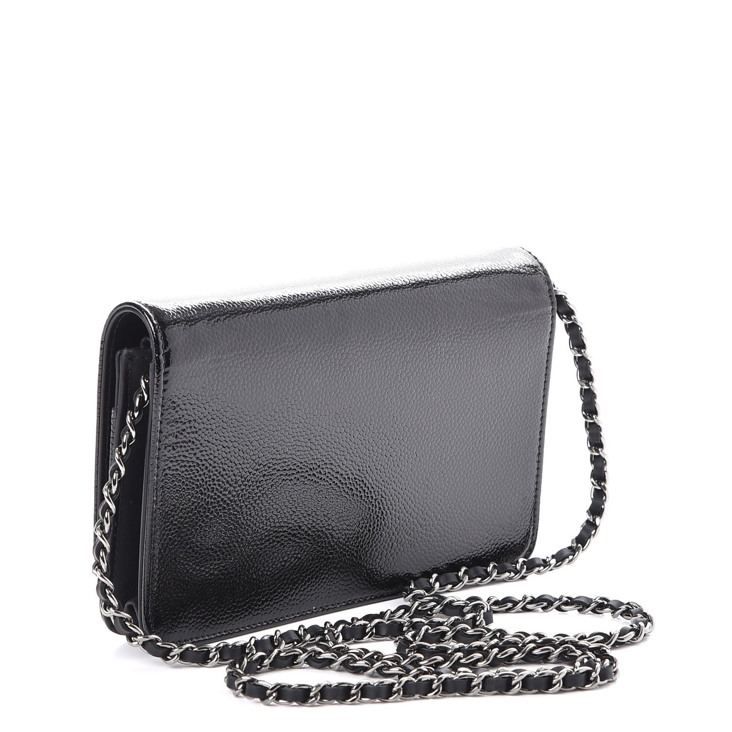 Patent Caviar Timeless CC Wallet on Chain WOC Black