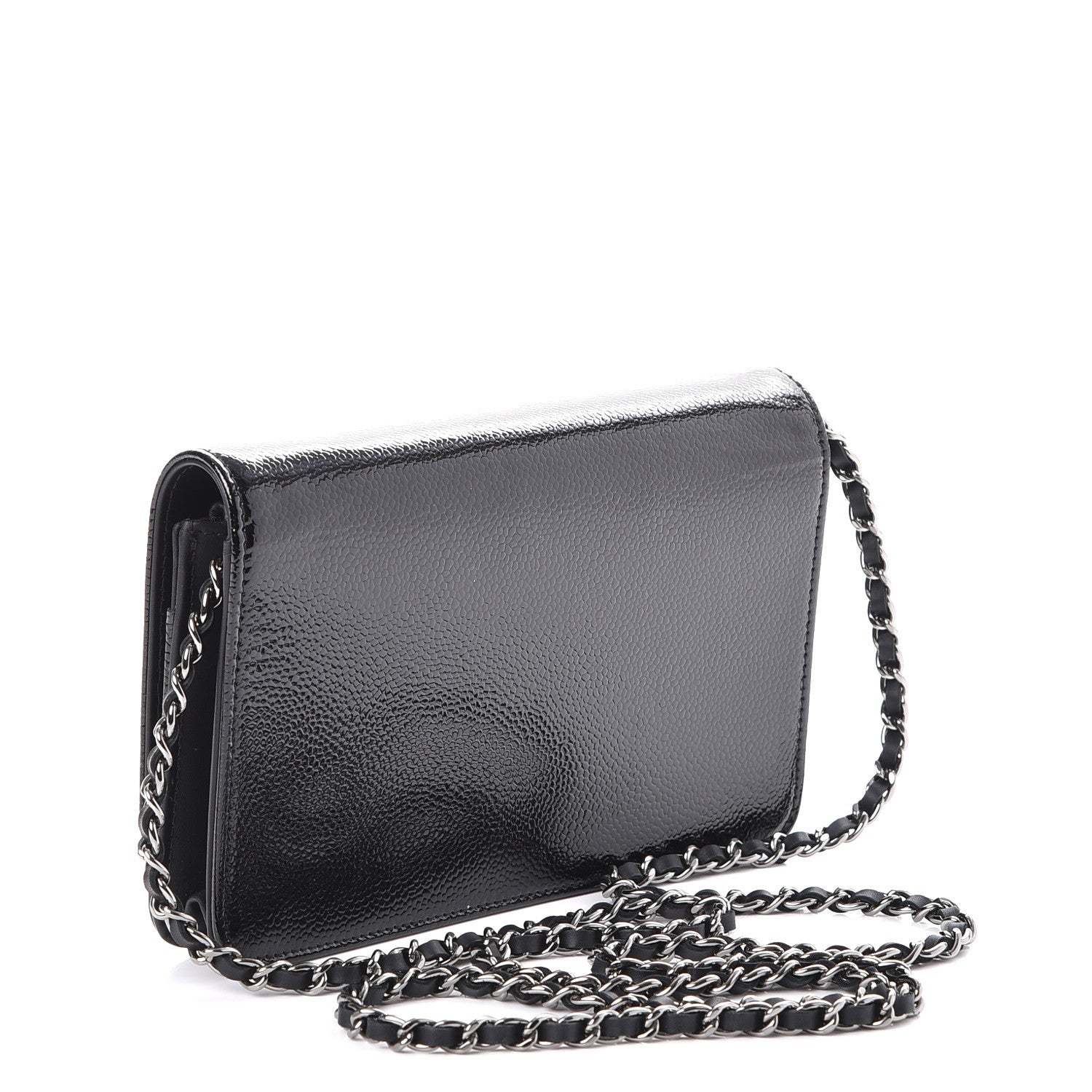 Chanel Patent Caviar Timeless CC Wallet on Chain WOC Black 3 of 8