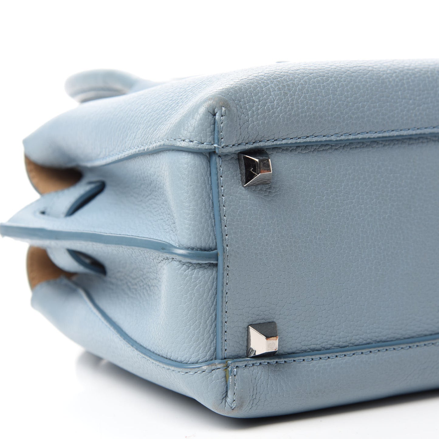 Grained Calfskin Mini Milla Tote Sky Blue