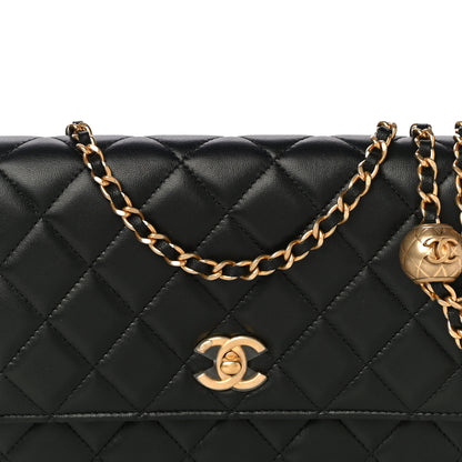 Chanel Lambskin Quilted CC Pearl Crush Wallet on Chain WOC Black 8 of 16