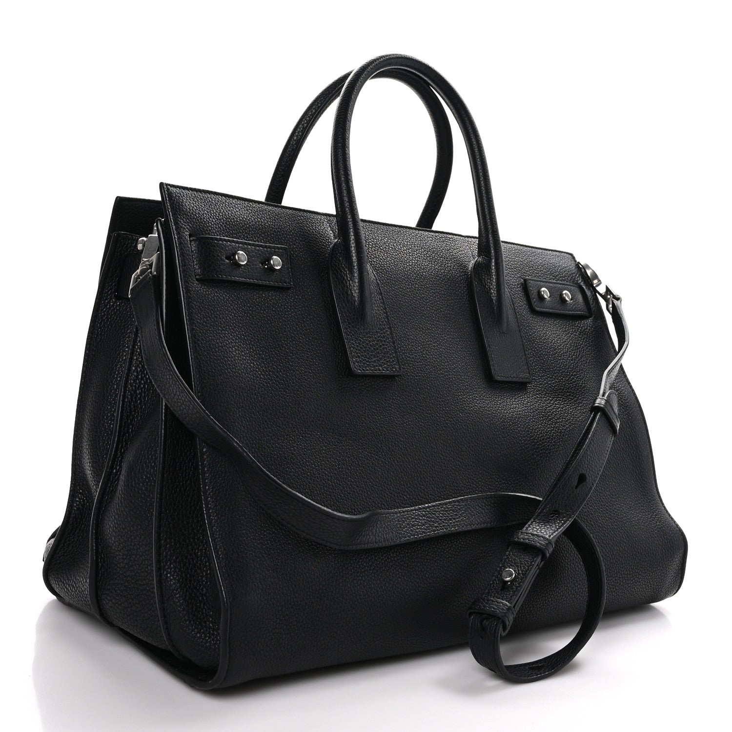 Saint Laurent Grained Calfskin Medium Souple Sac De Jour Black 4 of 12