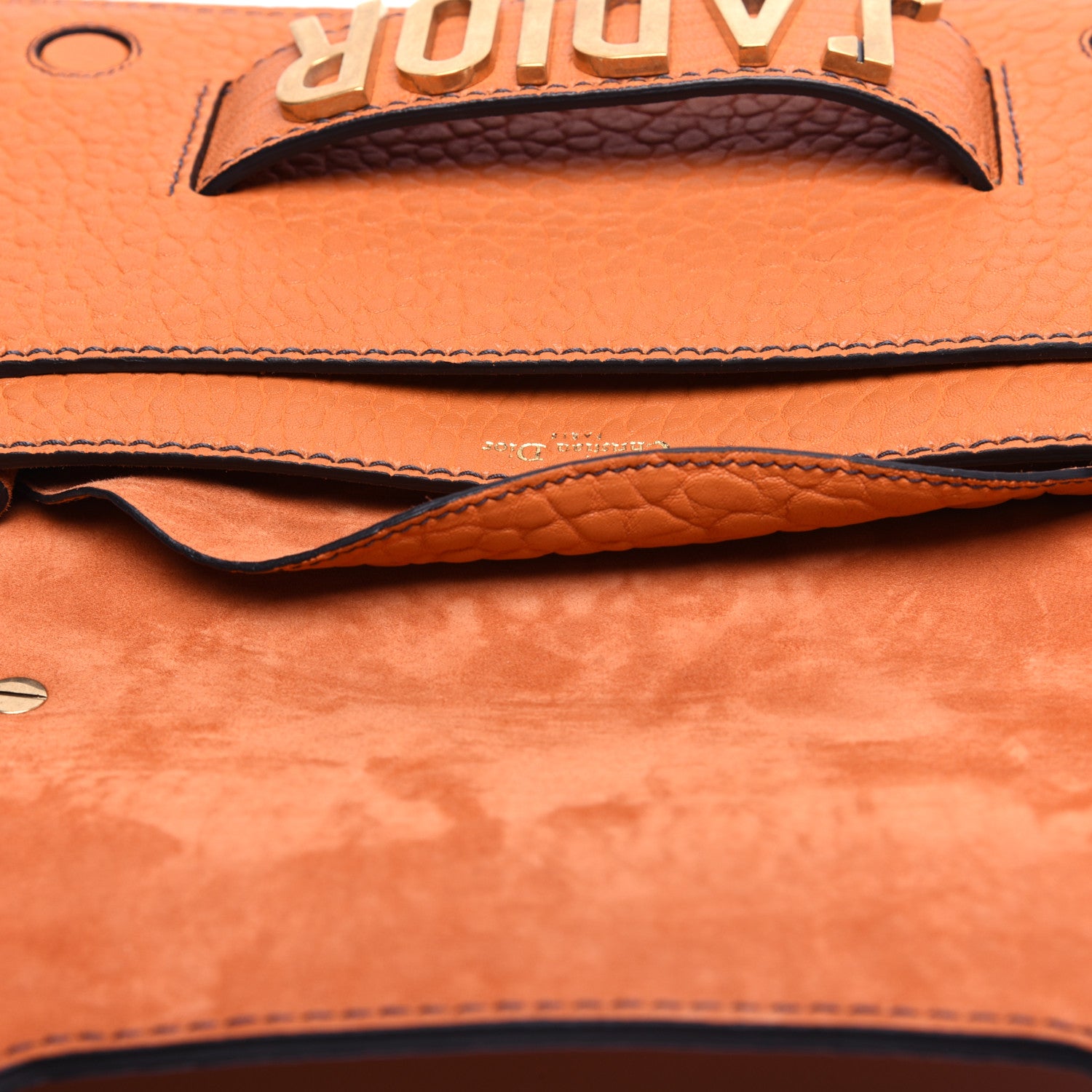 Christian Dior Canyon Grained Lambskin J'Adior Chain Flap Bag Orange 10 of 14