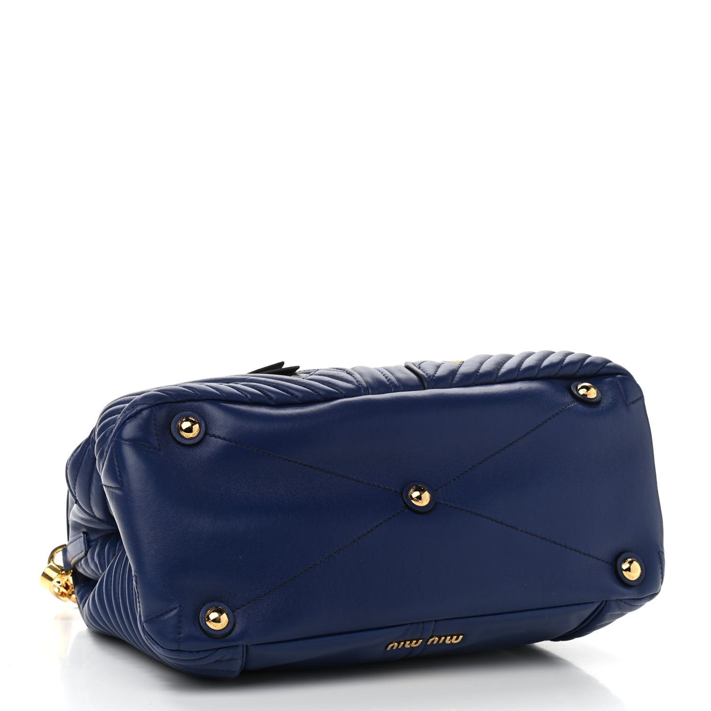 Nappa Matelasse Biker Shoulder Bag Inchiostro