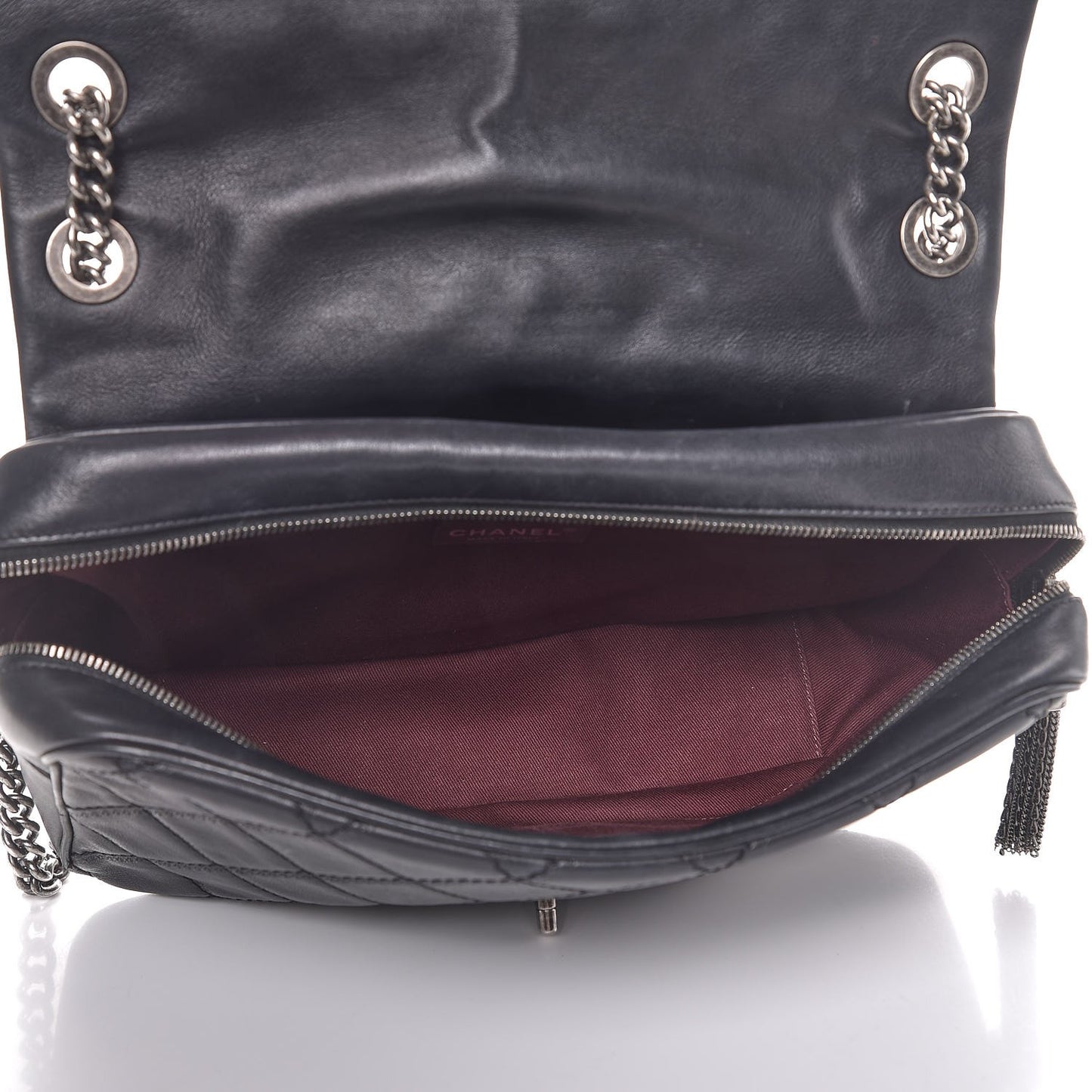 Calfskin Quilted Jumbo Coco Sporran Flap Black