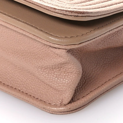 Chanel Caviar Quilted Boy Wallet On Chain WOC Dark Beige 11 of 13