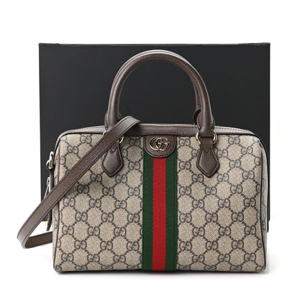 Gucci GG Supreme Monogram Web Medium Ophidia Top Handle Bag Beige Ebony New Acero 11 of 11