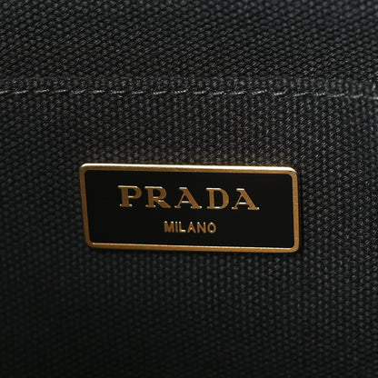 Prada Canvas Large Canapa Logo Tote Black 6 of 9