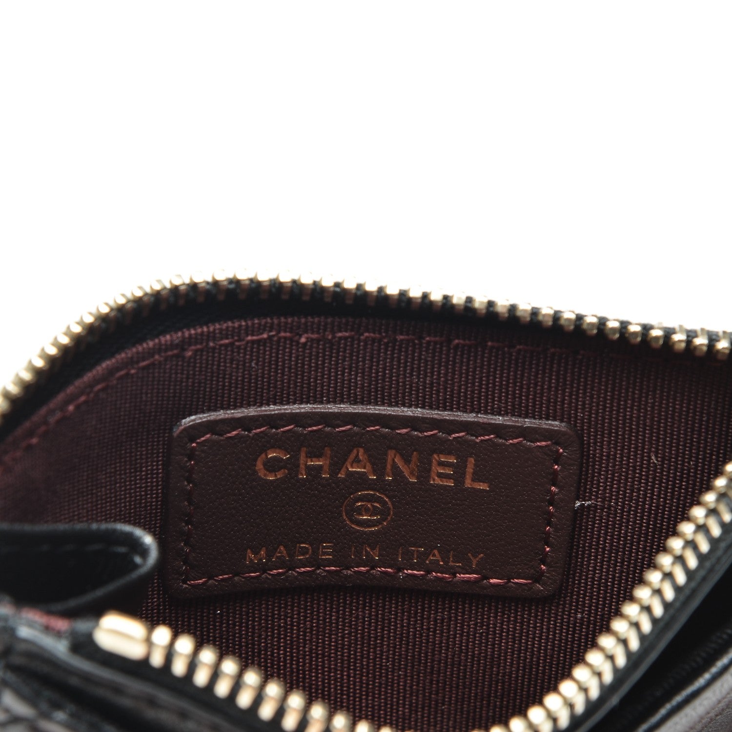 Chanel Lambskin Quilted Zip Card Holder Black 6 of 7