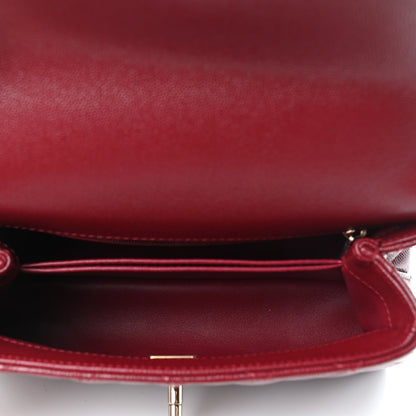 Chanel Caviar Lizard Embossed Quilted Mini Coco Handle Flap Burgundy 5 of 10