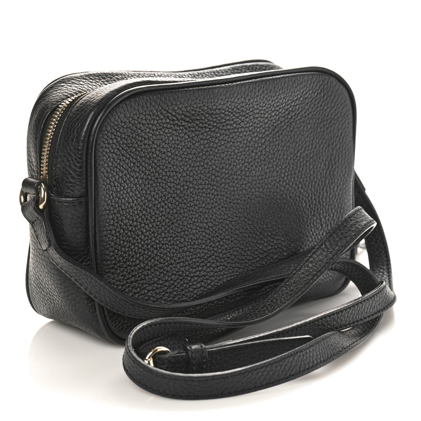 Pebbled Calfskin Small Soho Disco Bag Black