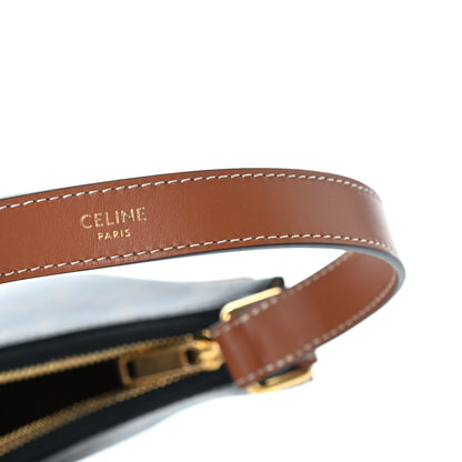 Celine Triomphe Canvas Calfskin Ava Shoulder Bag Tan 6 of 9