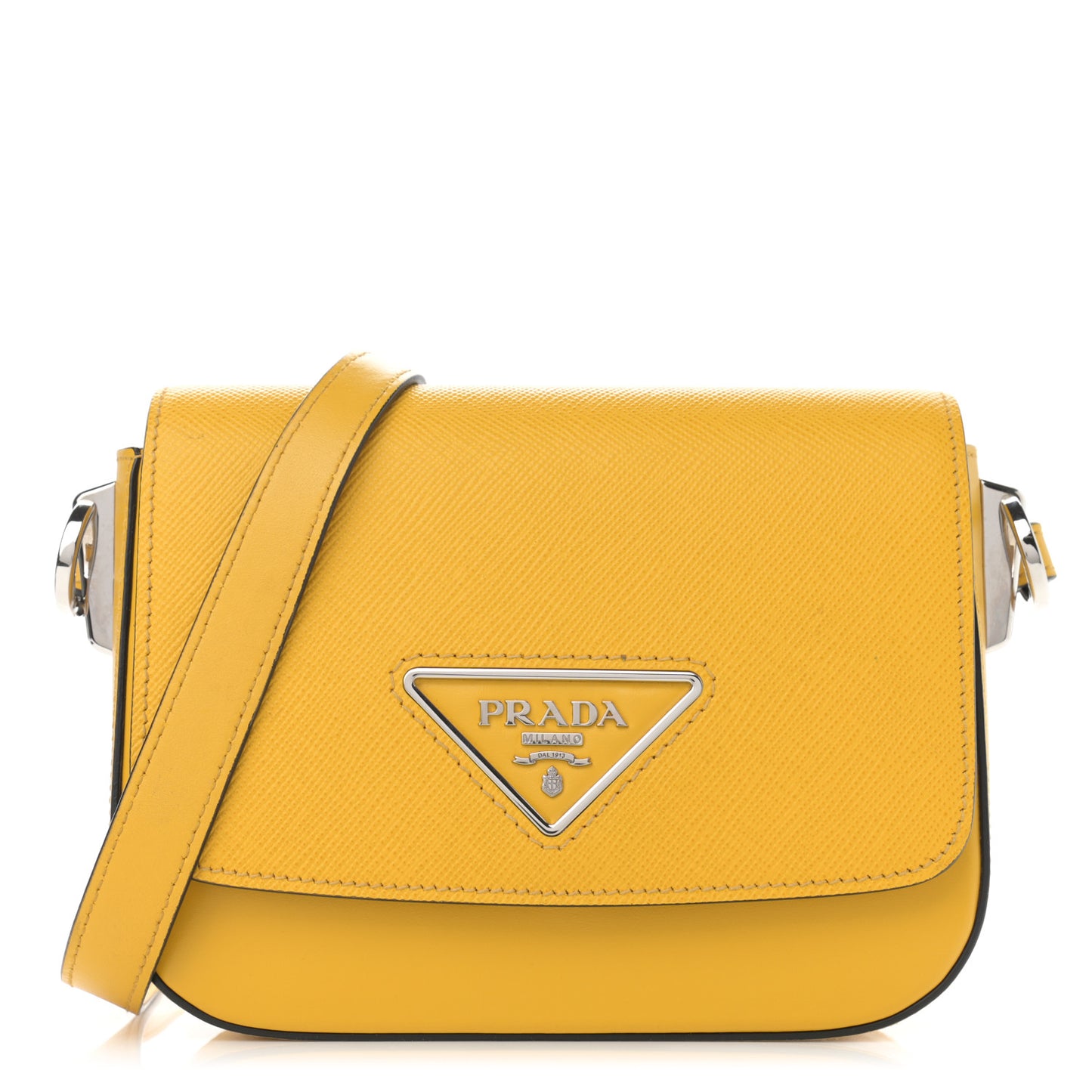 Saffiano Cuir Calfskin Identity Shoulder Bag Soleil