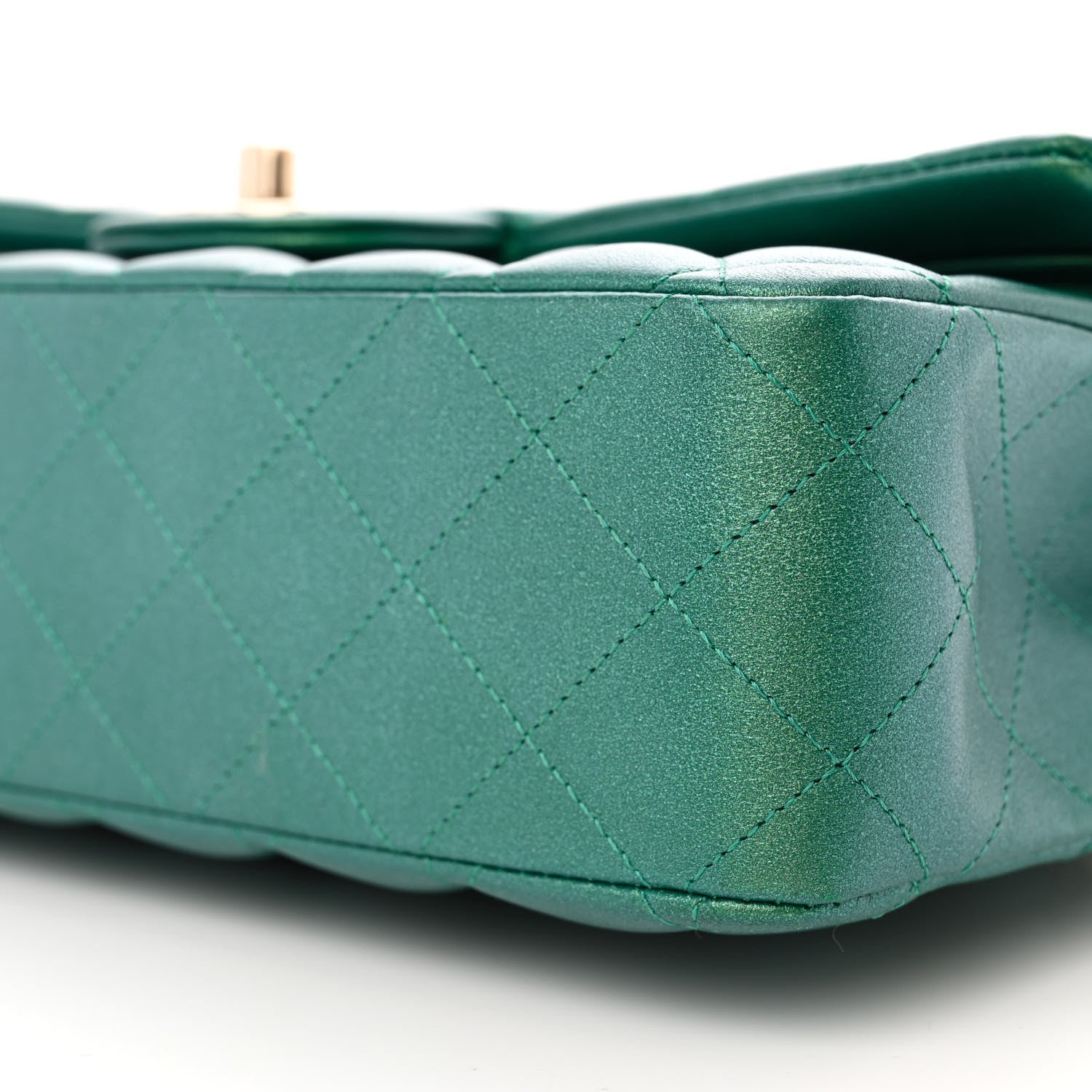 Chanel Iridescent Calfskin Quilted Medium Double Flap Green 10 of 12
