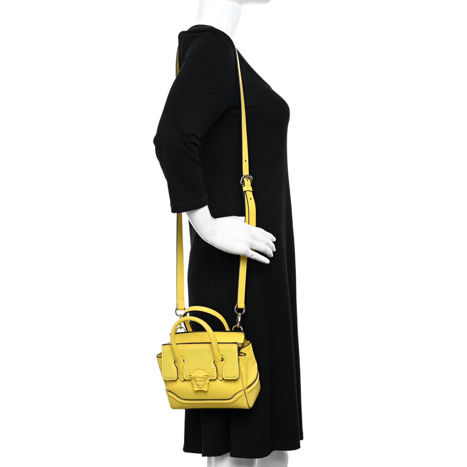 Versace Calfskin Small Palazzo Empire Bag Yellow 2 of 9