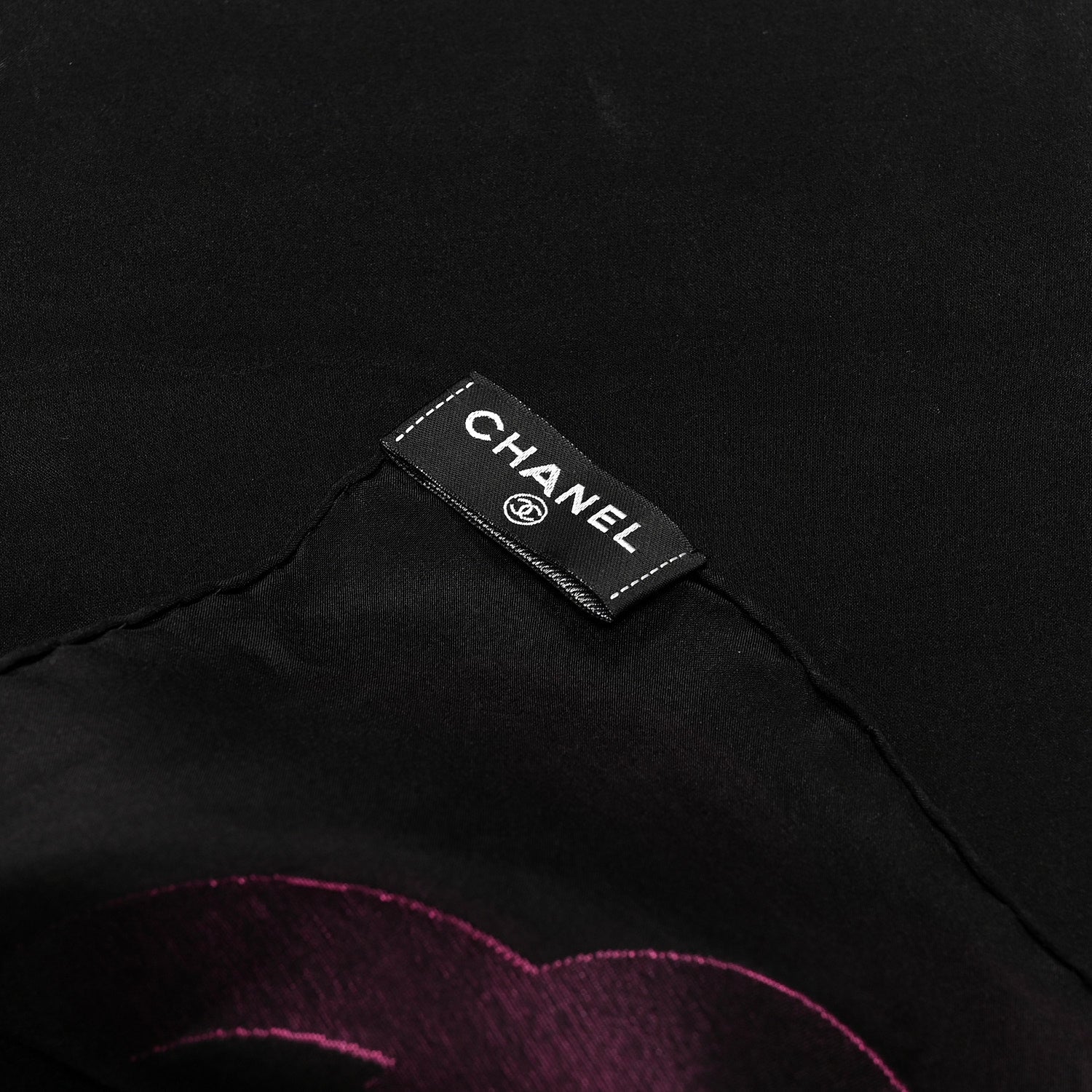 Chanel Silk CC Logo Stole Black Multicolor 3 of 3
