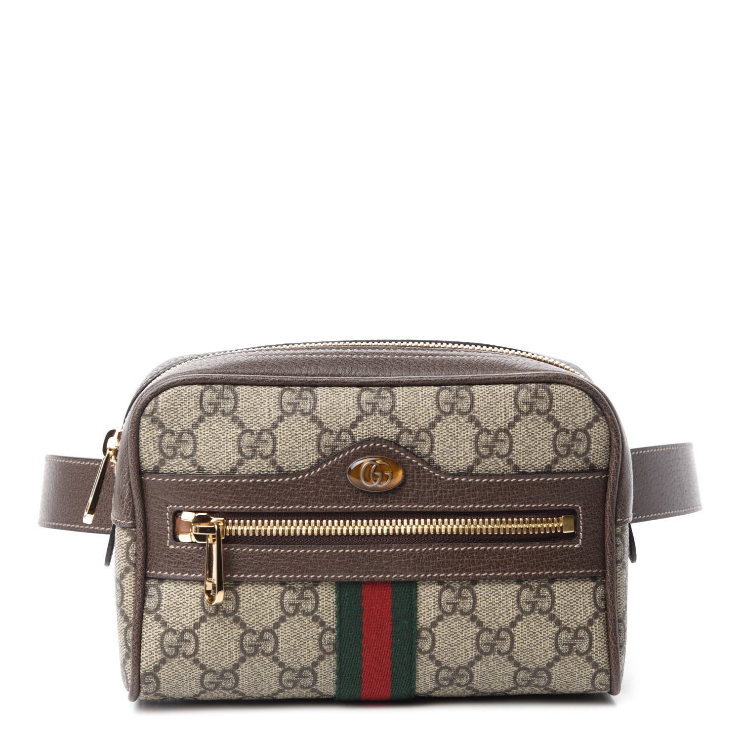 Gucci GG Supreme Monogram Web Small Ophidia Belt Bag 75 30 Dark Brown 1 of 12