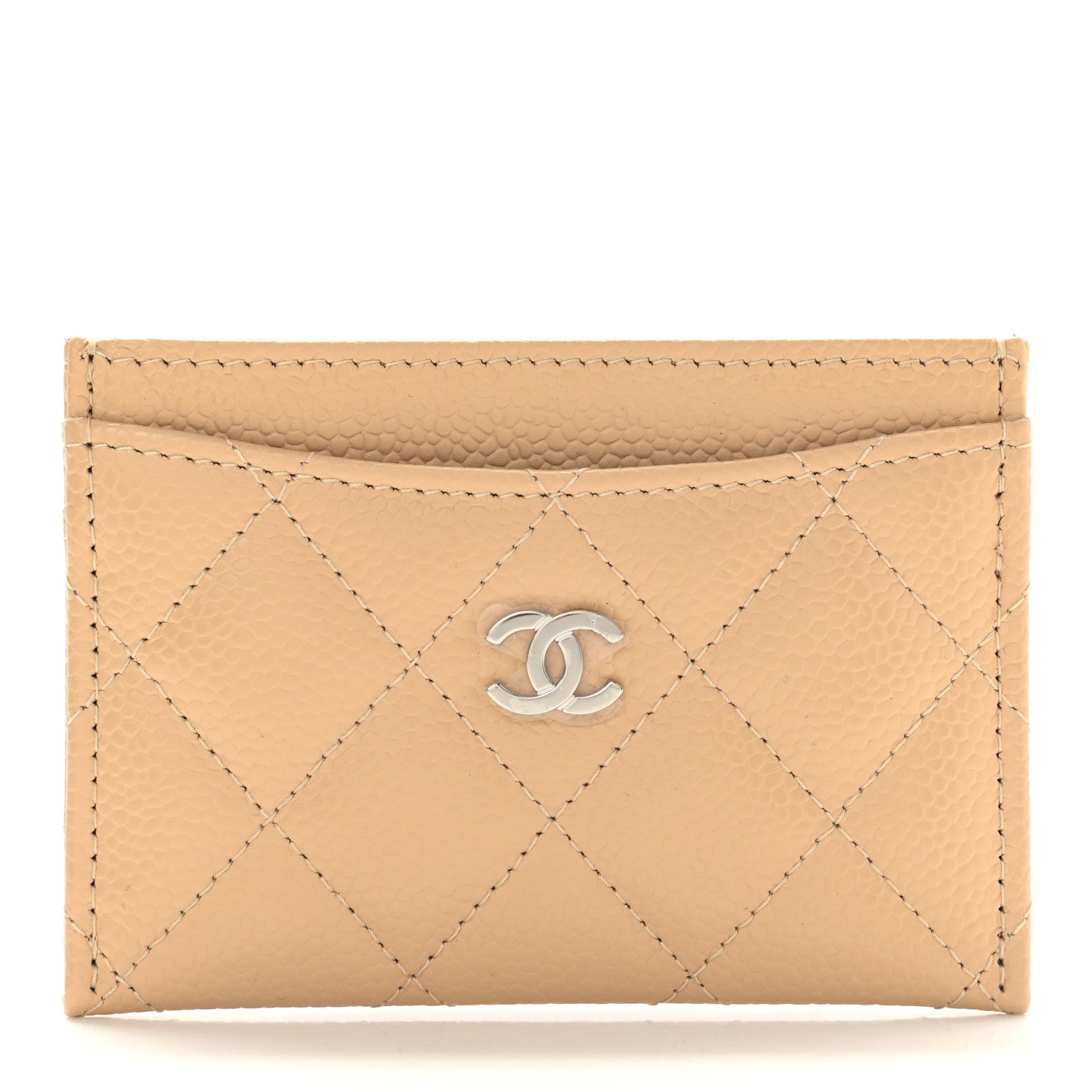 Chanel Caviar Quilted Card Holder Beige 1 of 9
