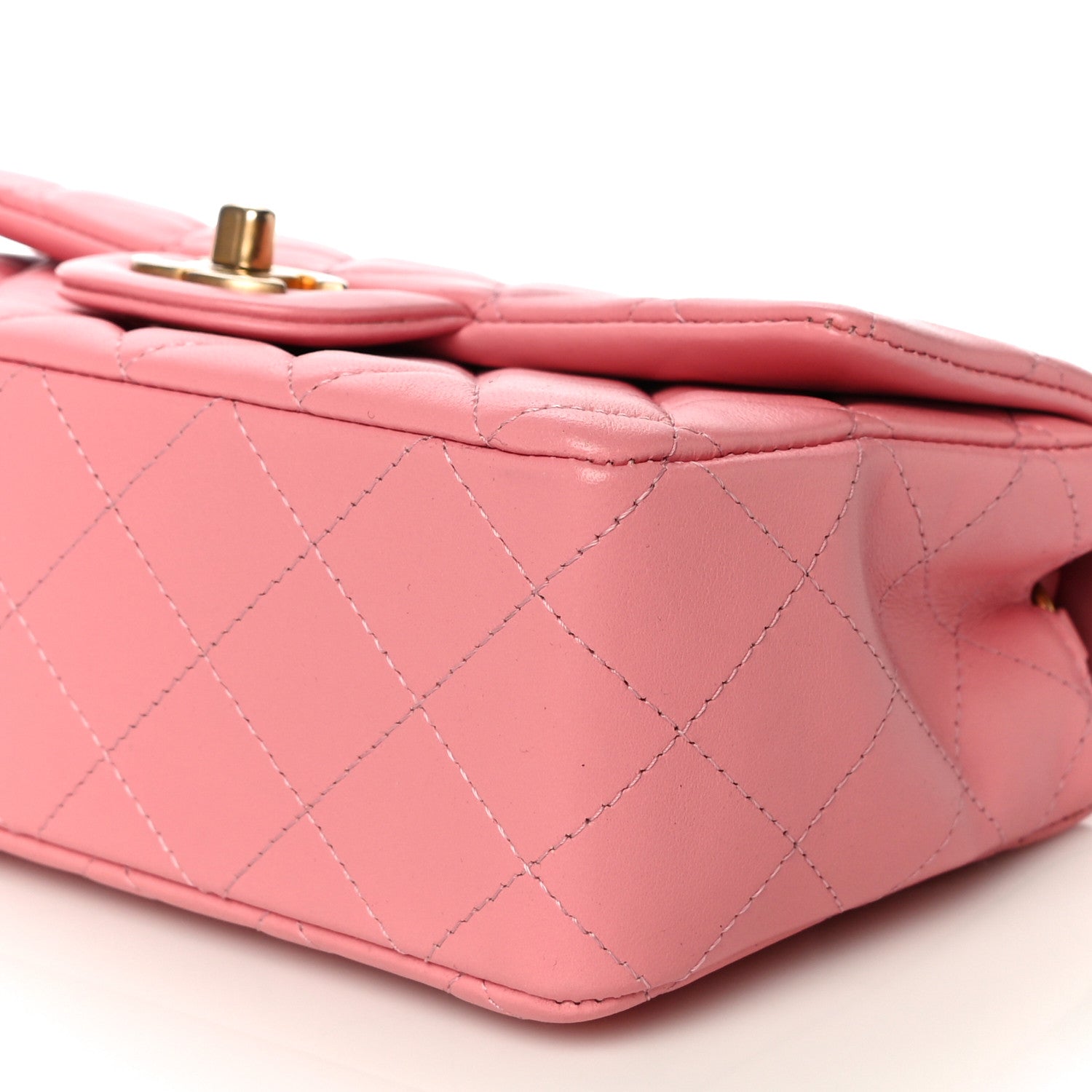 Chanel Lambskin Quilted Mini Rectangular Flap Pink 10 of 10
