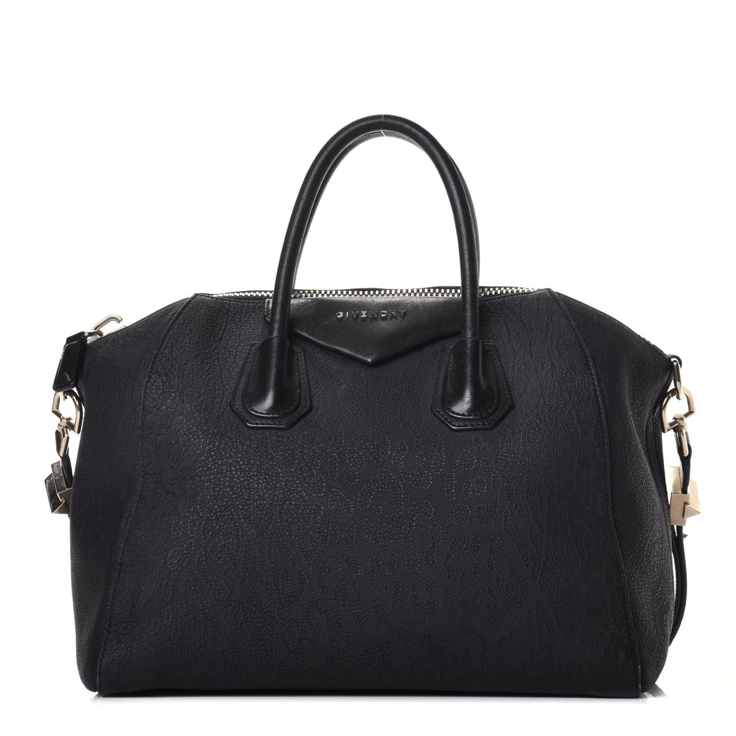 Goatskin Embossed Small Antigona Black