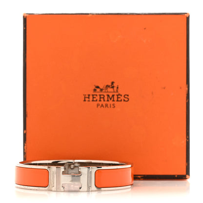 Hermes Enamel Narrow Clic Clac H Bracelet PM Orange 5 of 5