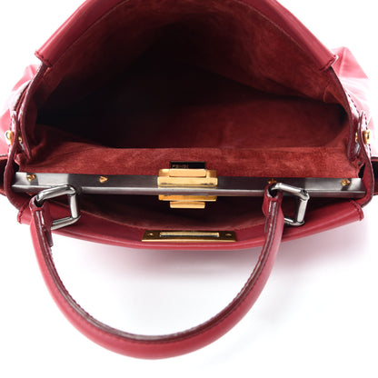 Fendi Vitello Suede Medium Peekaboo Iconic Satchel Rubino Peonia 5 of 18