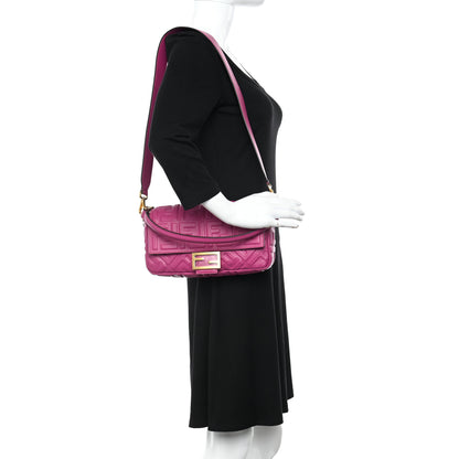 Fendi Nappa FF 1974 Embossed Baguette Ciclamino Pilar 2 of 10