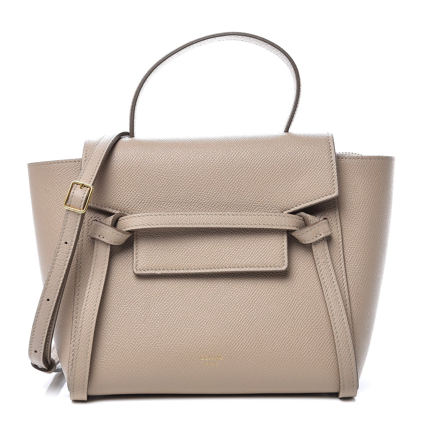Grained Calfskin Nano Belt Bag Light Taupe