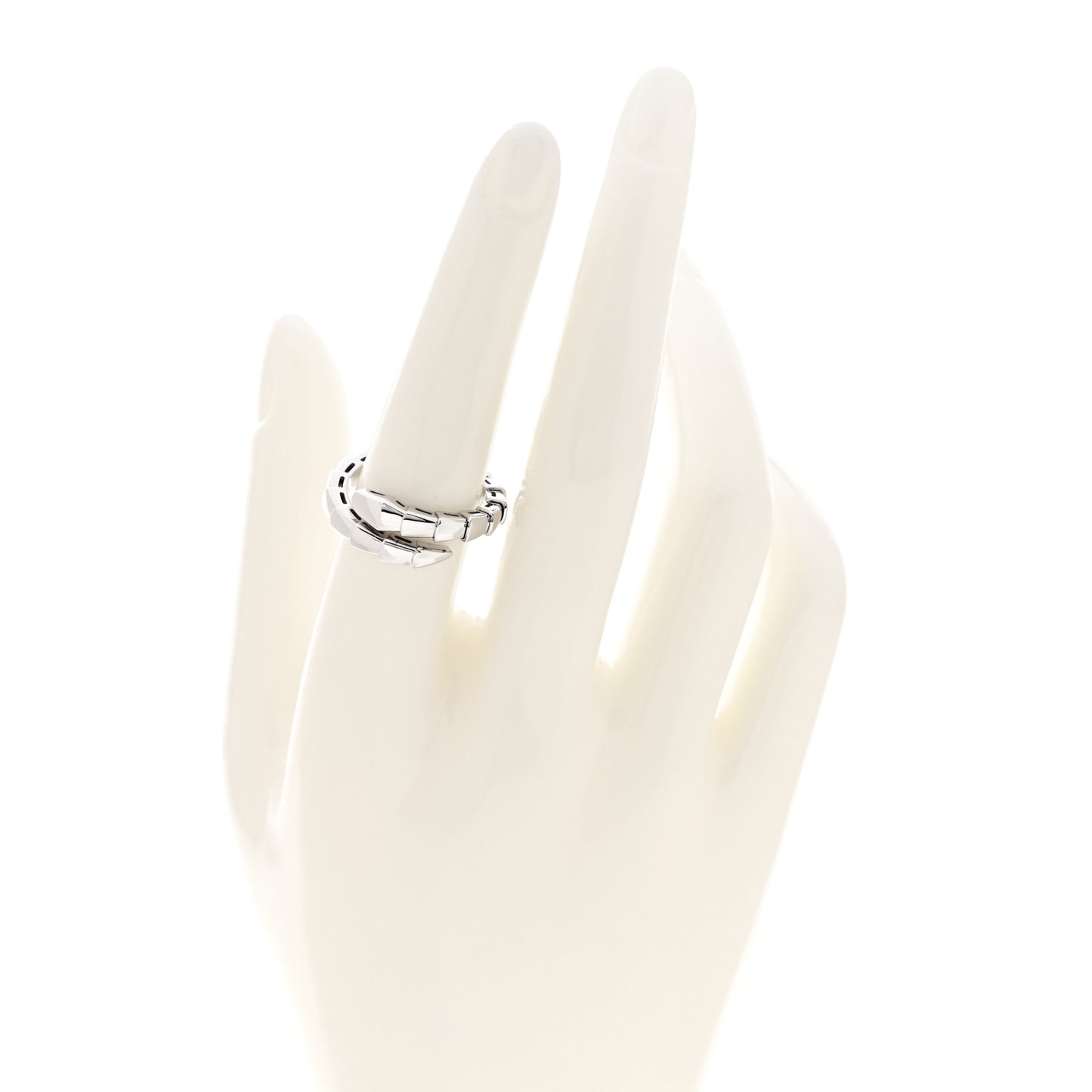 18K White Gold Serpenti Viper Ring L
