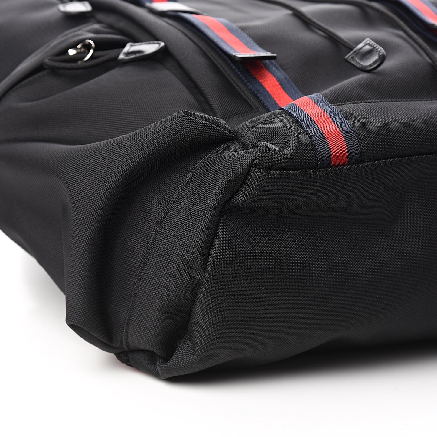 Techno Canvas Web Double Buckle Backpack Black