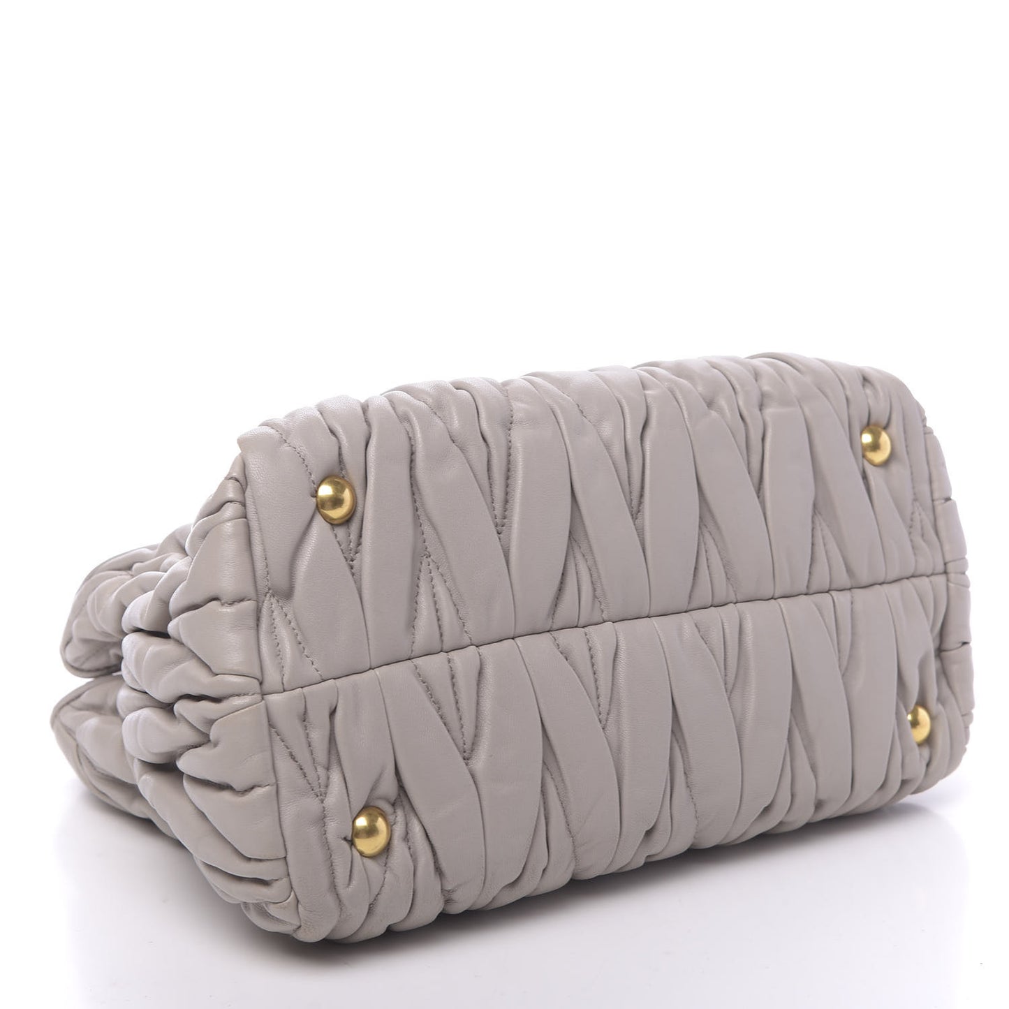 Nappa Matelasse Bauletto Top Handle Bowler Pomice