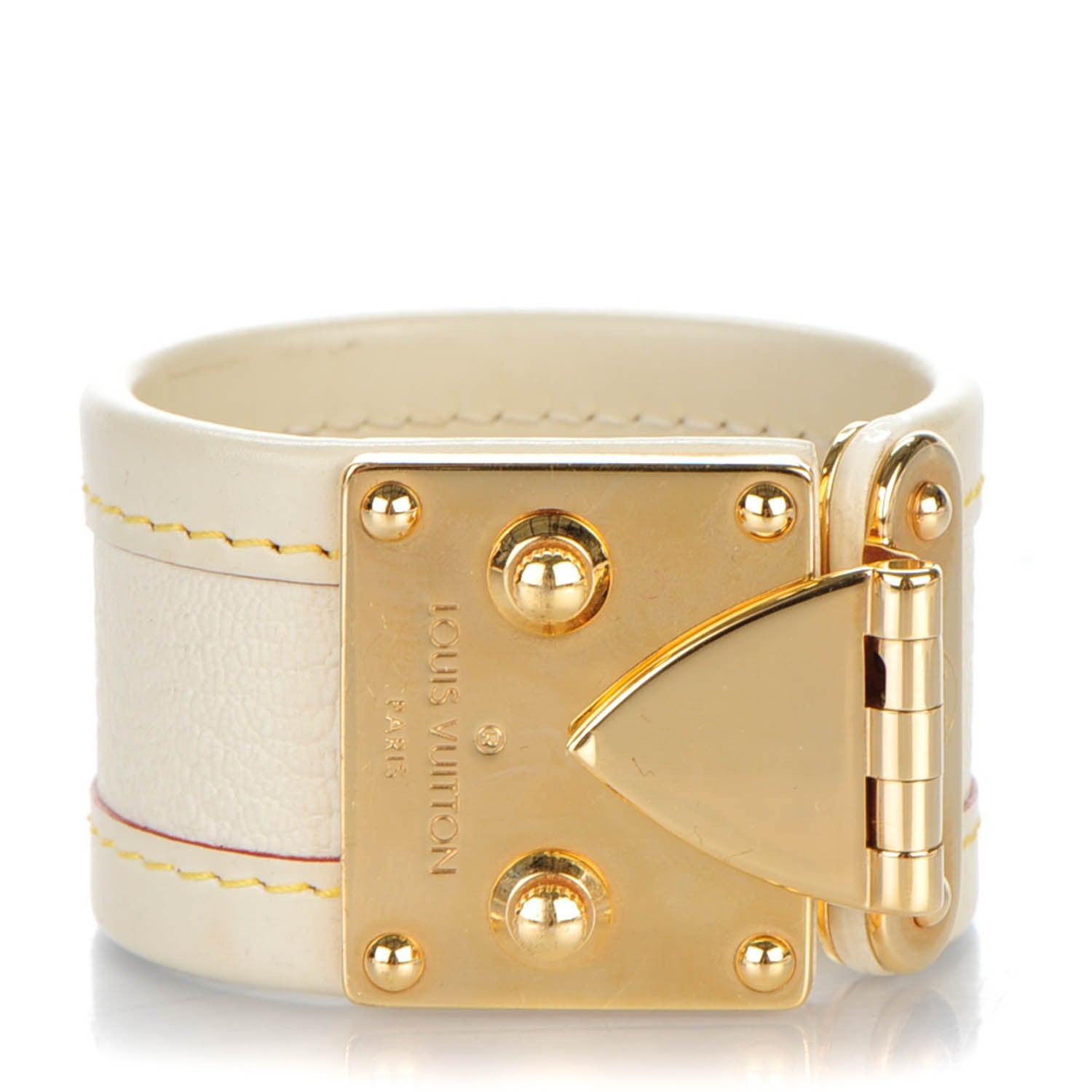 Louis Vuitton Chèvre Suhali S Lock Bracelet Small White 1 of 5