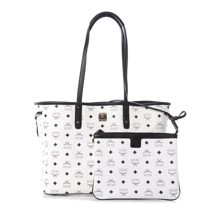 MCM Visetos Medium Project Reversible Shopper Tote White 1 of 14