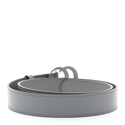 Gucci Azalea Calfskin Enamel Monochrome Double G 30mm Belt 80 32 Deep Grey 2 of 5