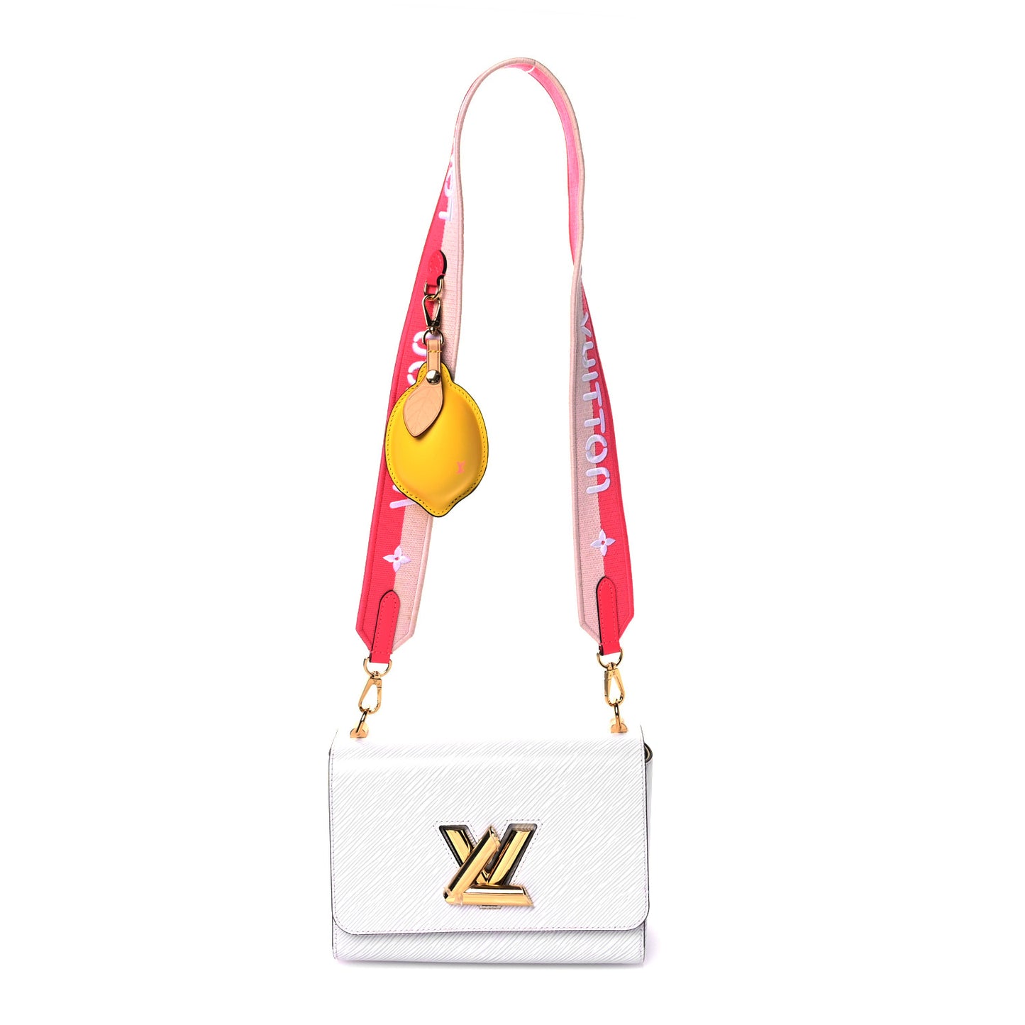 Epi Twist Shoulder Bag MM White Pink