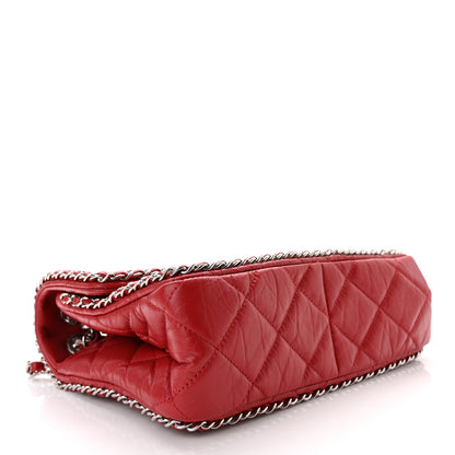 Chanel Crumpled Calfskin Medium Chain All Over Flap Red 4 of 11