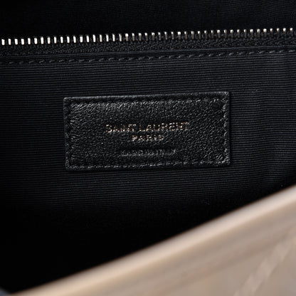 Saint Laurent Crinkled Calfskin Matelasse Monogram Medium Niki Chain Satchel Light Taupe 6 of 10
