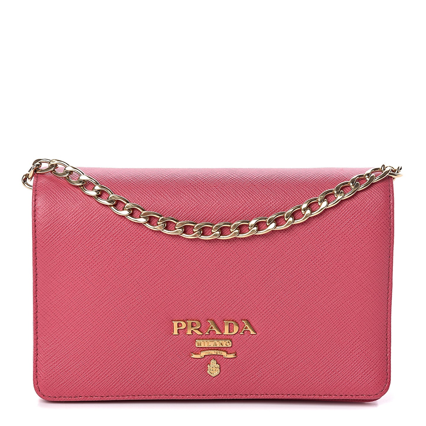 Saffiano Lux Chain Wallet Peonia