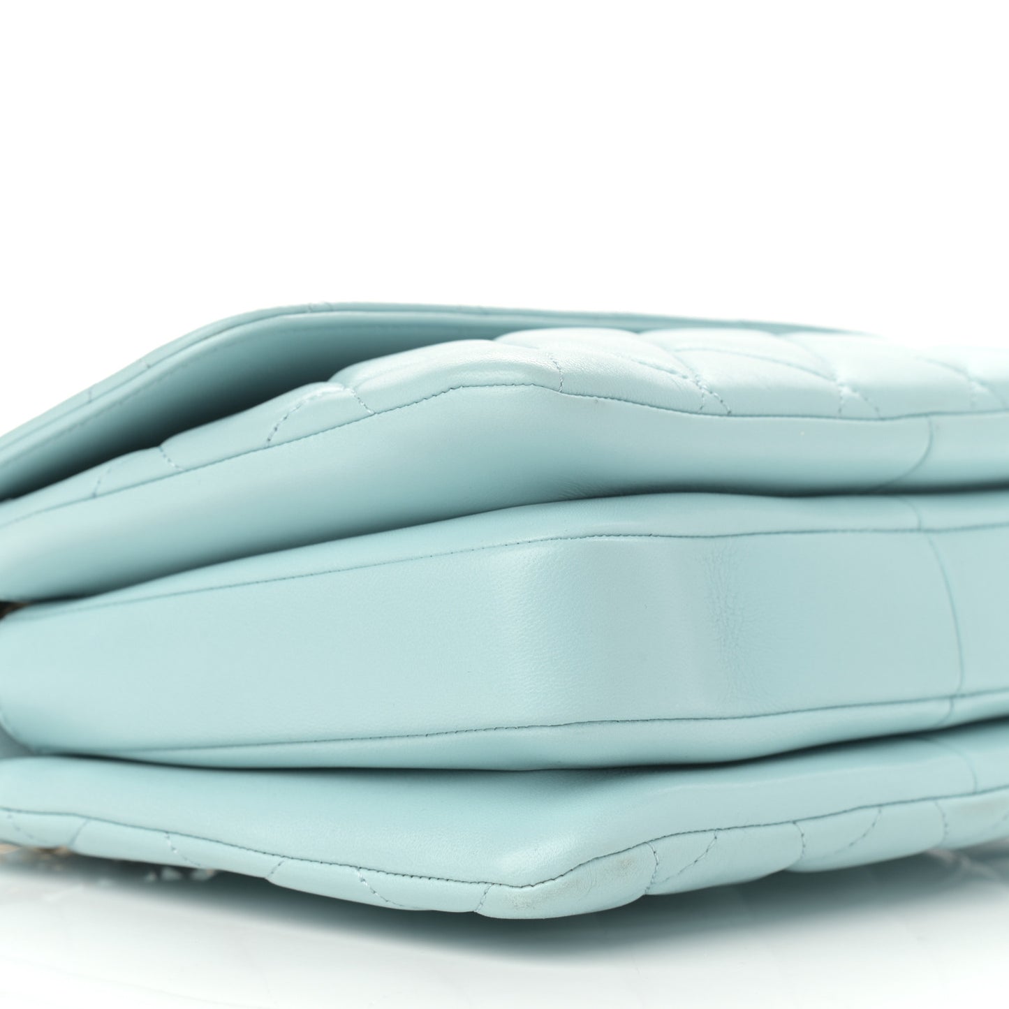 Lambskin Quilted Small Trendy CC Flap Dual Handle Bag Light Blue