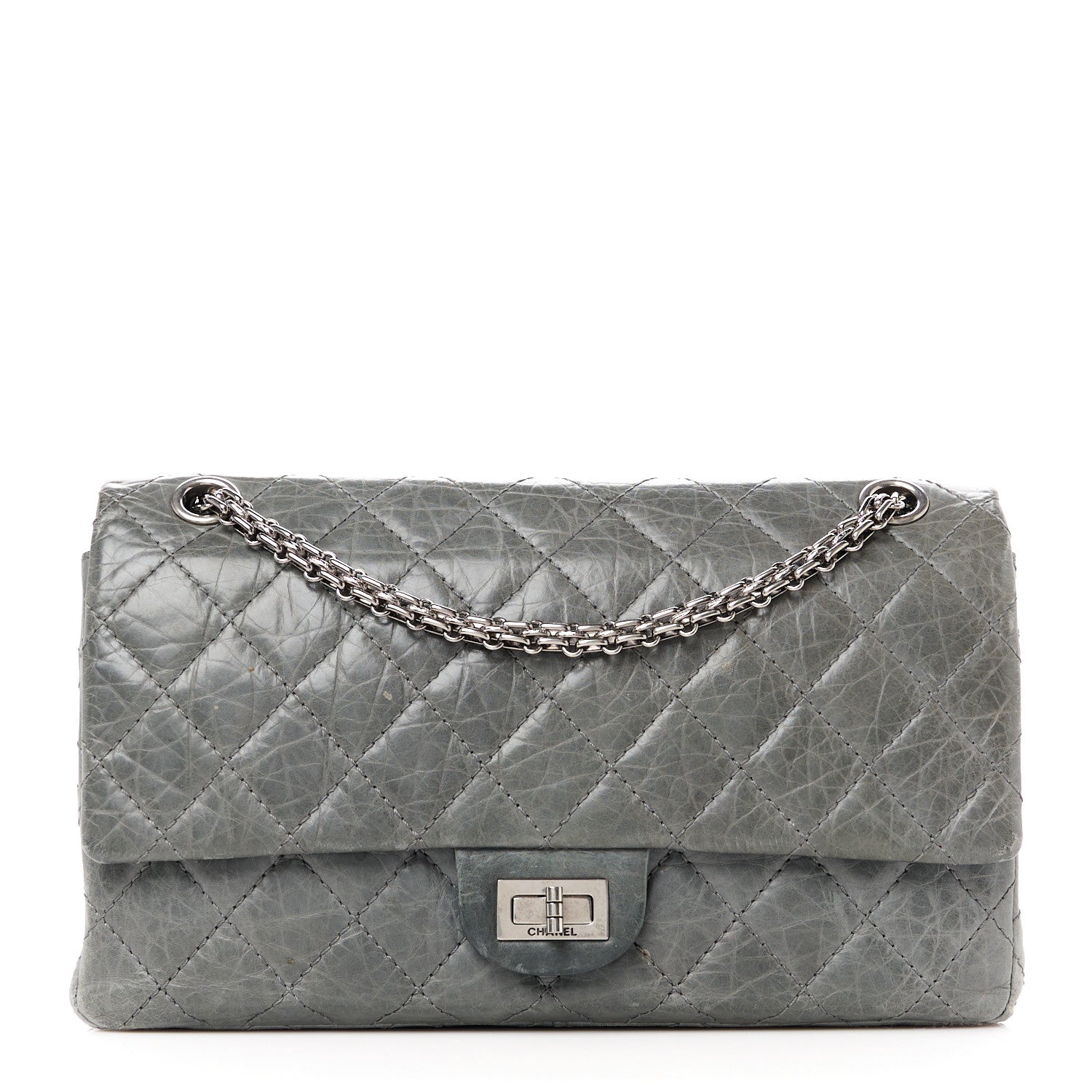 Chanel Aged Calfskin Quilted 50th Anniversary 2.55 Reissue Flap 226 Grey 1 of 11
