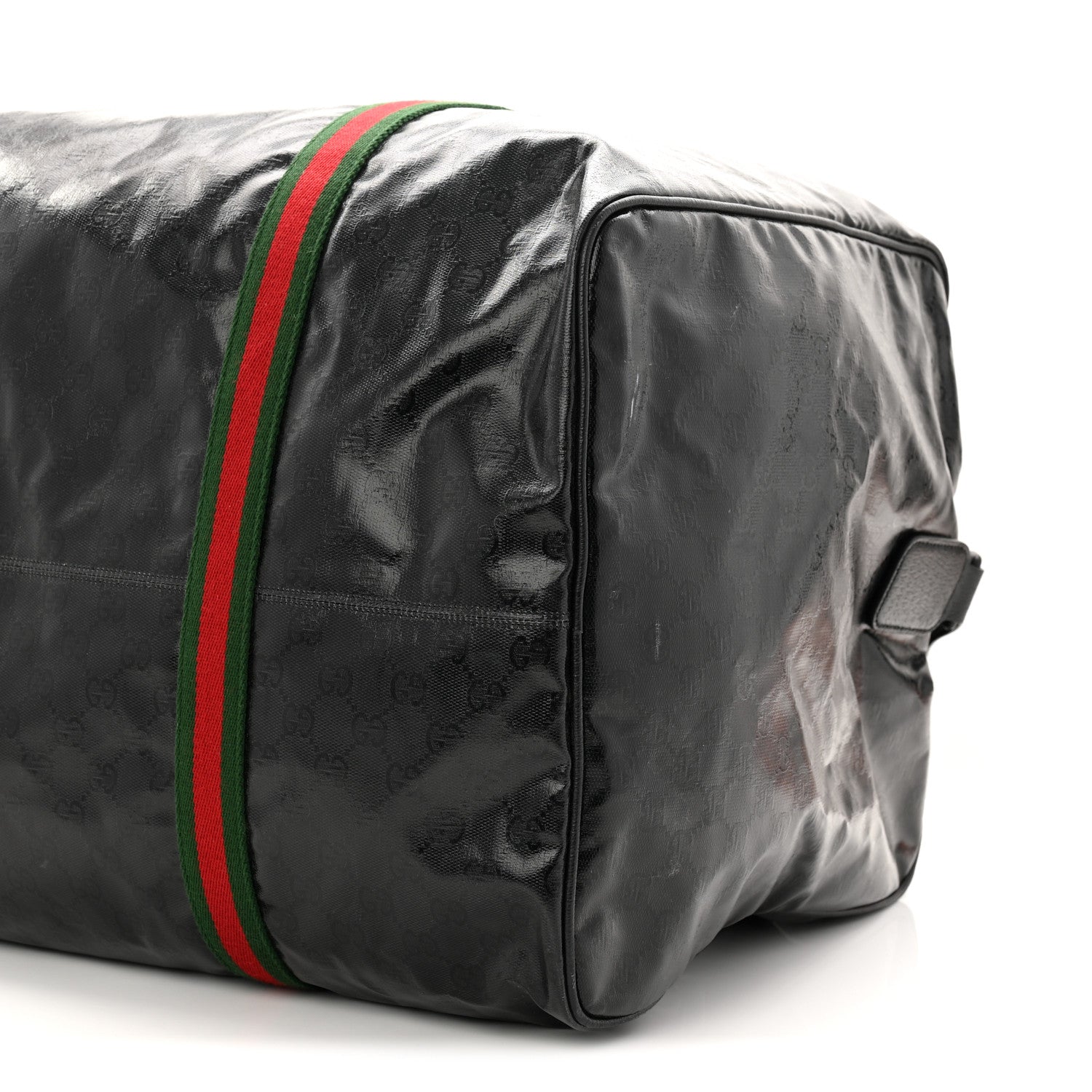 Gucci Crystal Monogram Web Large Duffle Bag Black 8 of 10
