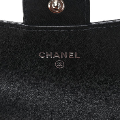Chanel Lambskin Quilted Flap Card Holder Wallet Black 6 of 7