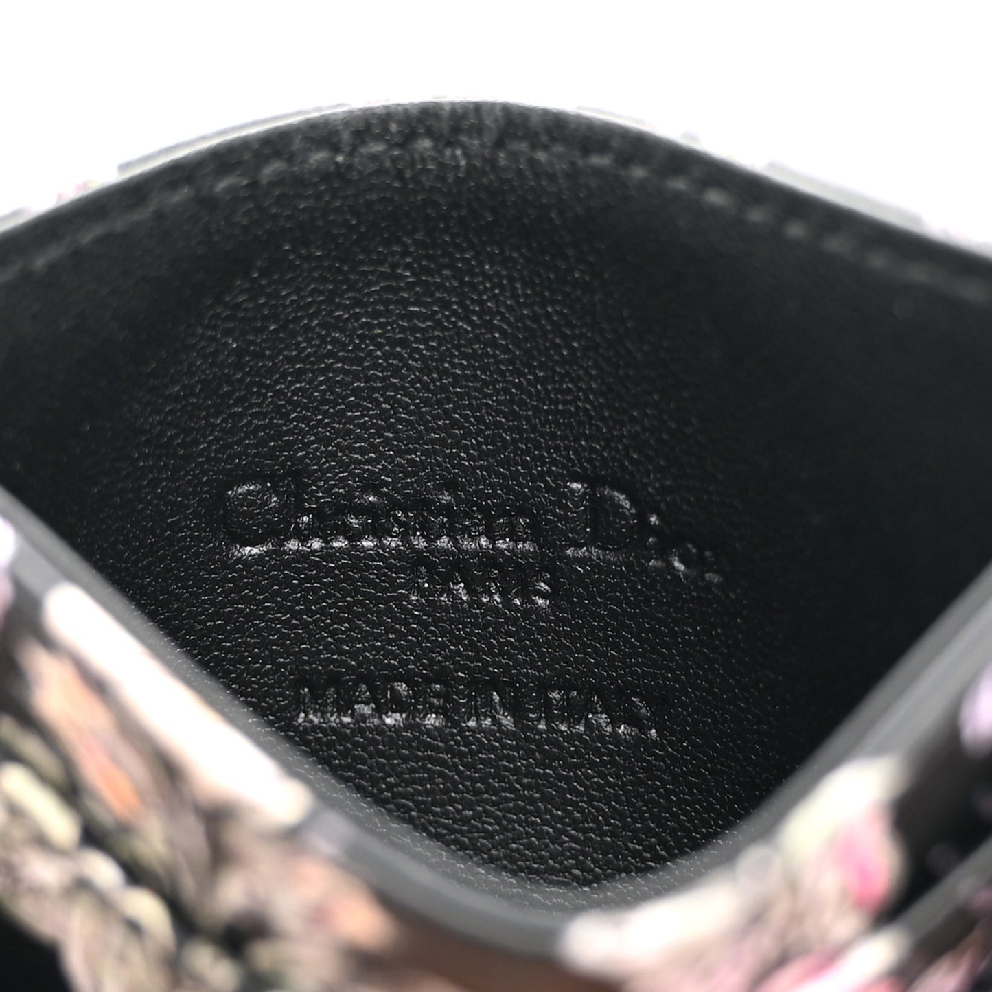 Calfskin Millefiori Printed Miss Dior Glycine Card Holder  Black