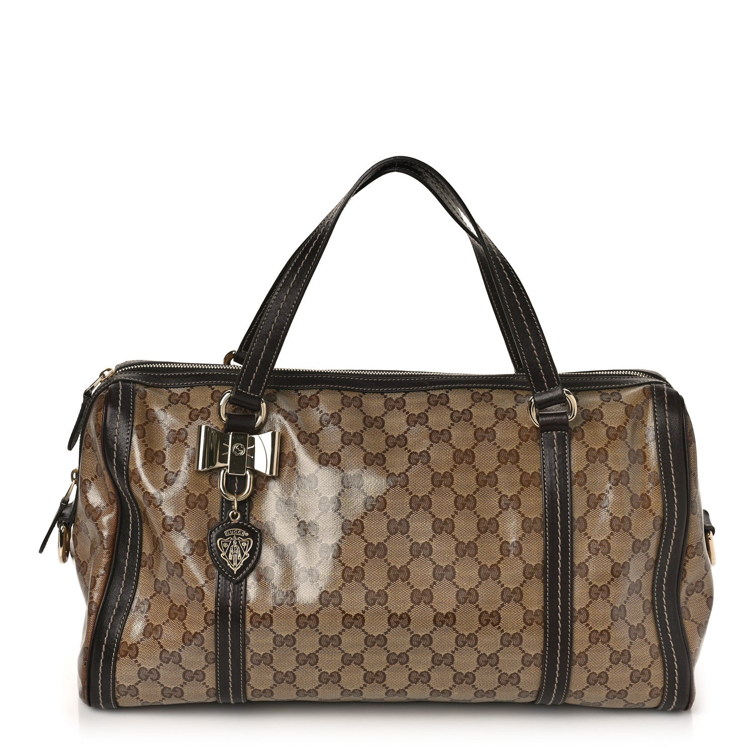 Gucci Crystal Monogram Large Duchessa Boston Dark Brown 1 of 9