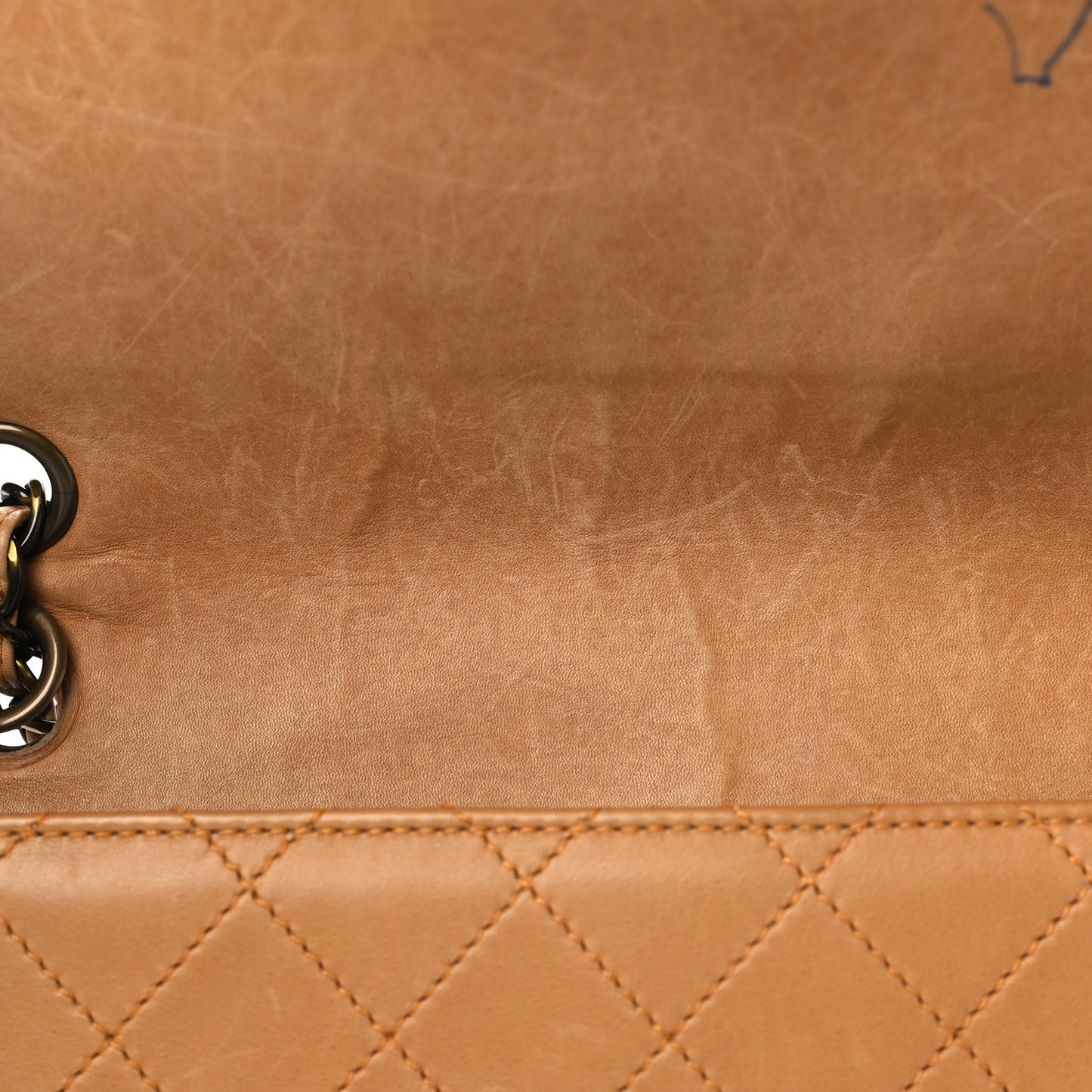 Lambskin Quilted Small Single Flap Beige