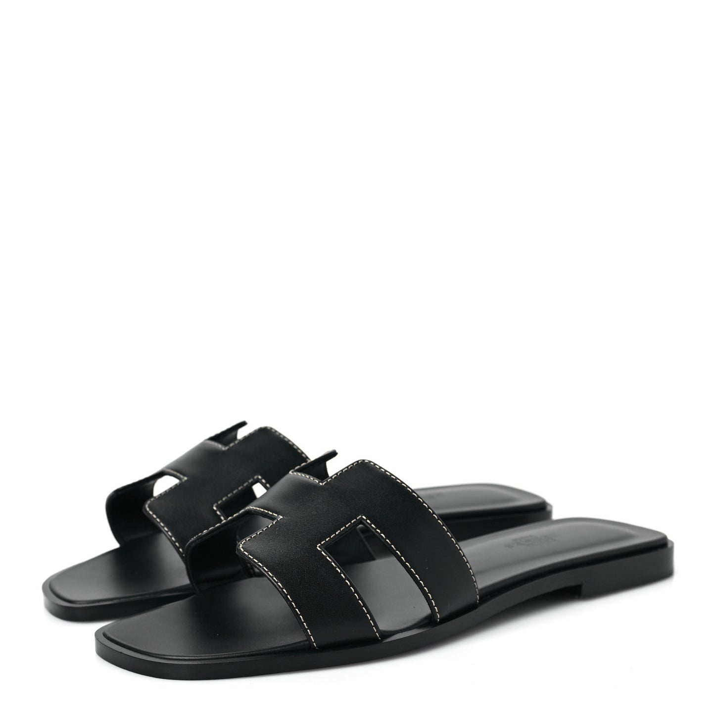 Box Calfskin Oran Sandals 37 Black