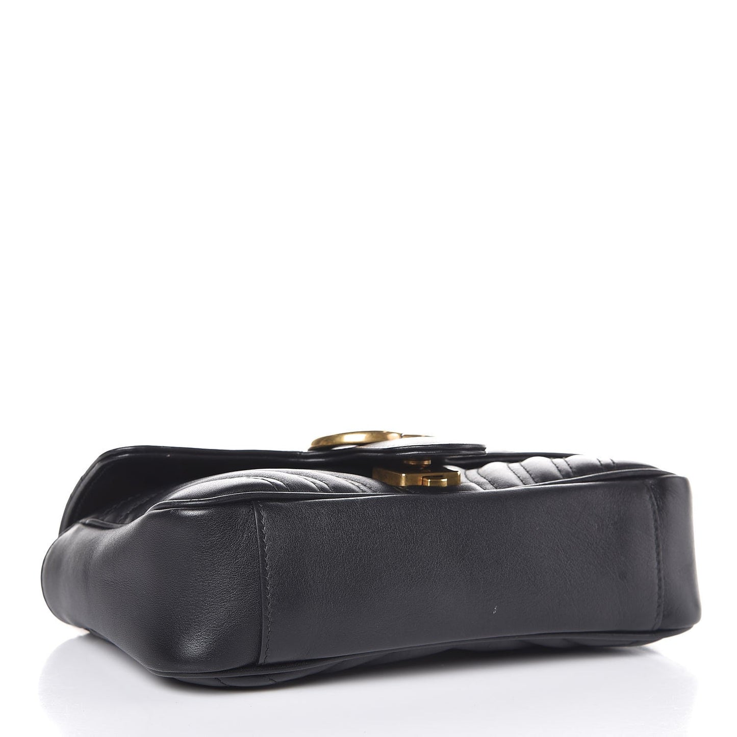 Calfskin Matelasse Mini GG Marmont Shoulder Bag Black