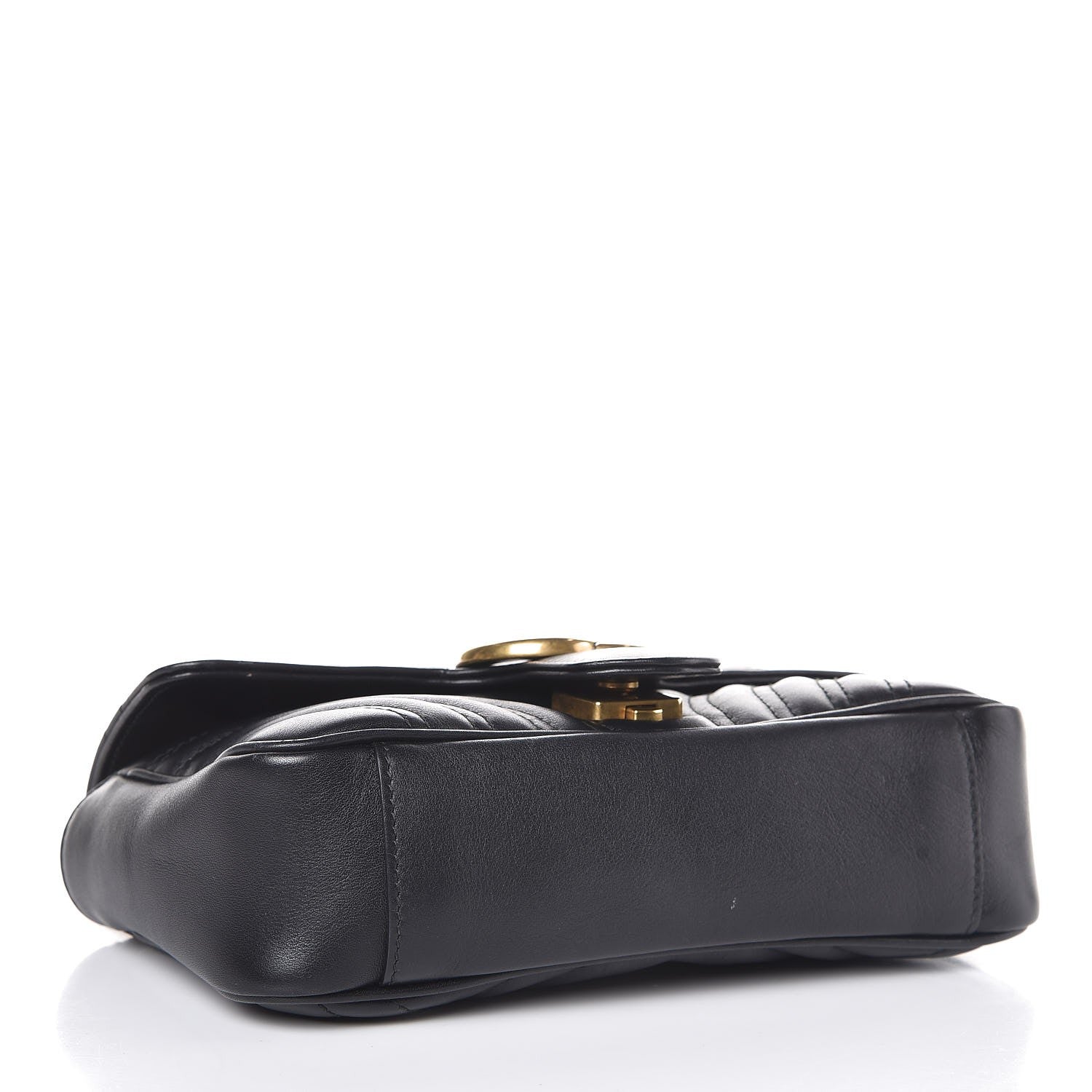 Gucci Calfskin Matelasse Mini GG Marmont Shoulder Bag Black 4 of 7