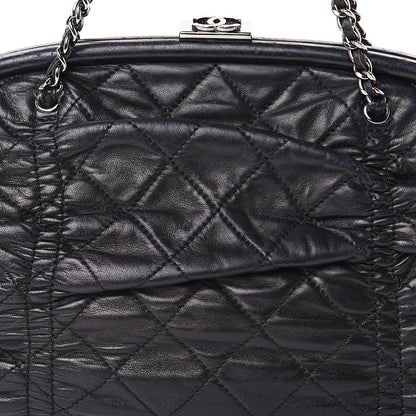 Chanel Lambskin Quilted Sharpei Frame Tote Black 14 of 19