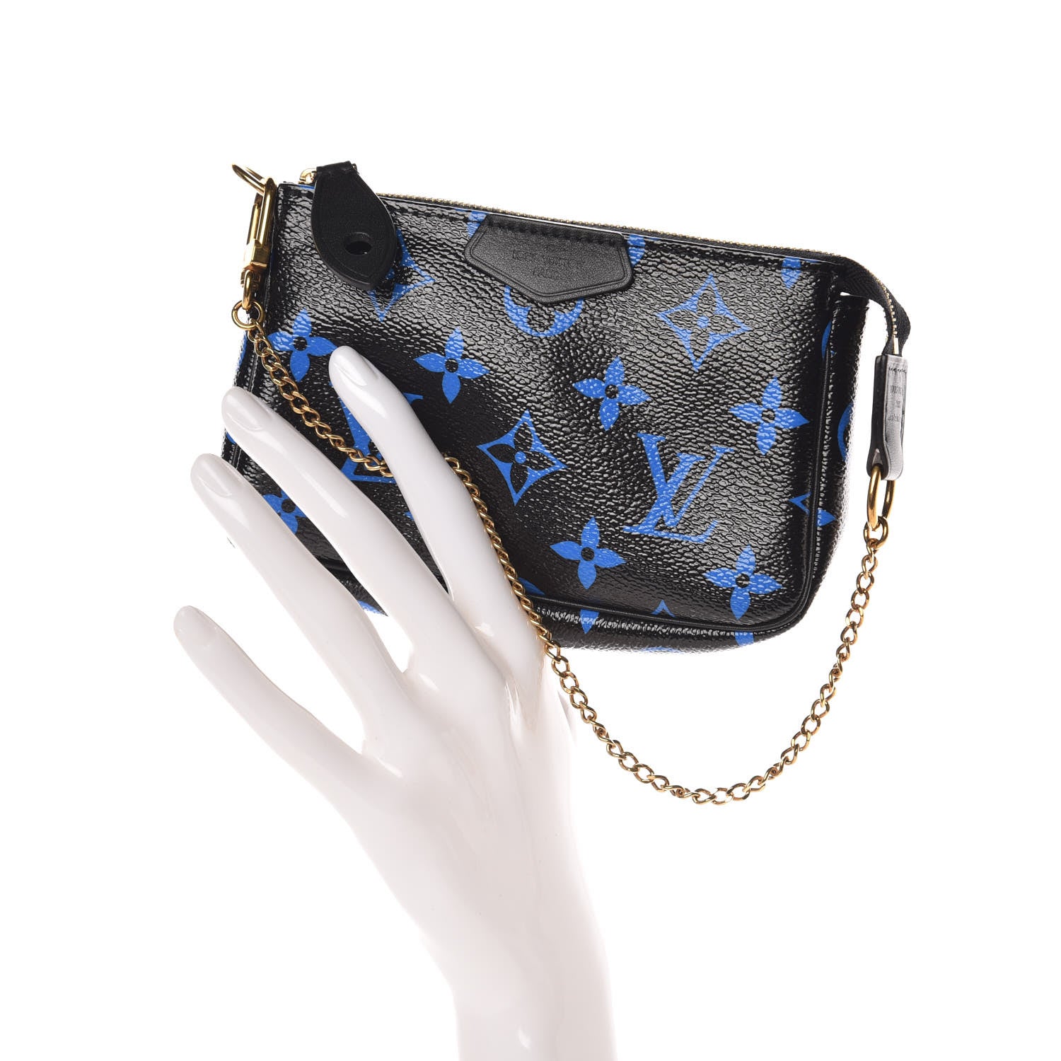 Louis Vuitton Colored Monogram Mini Pochette Accessories Blue Black 2 of 9